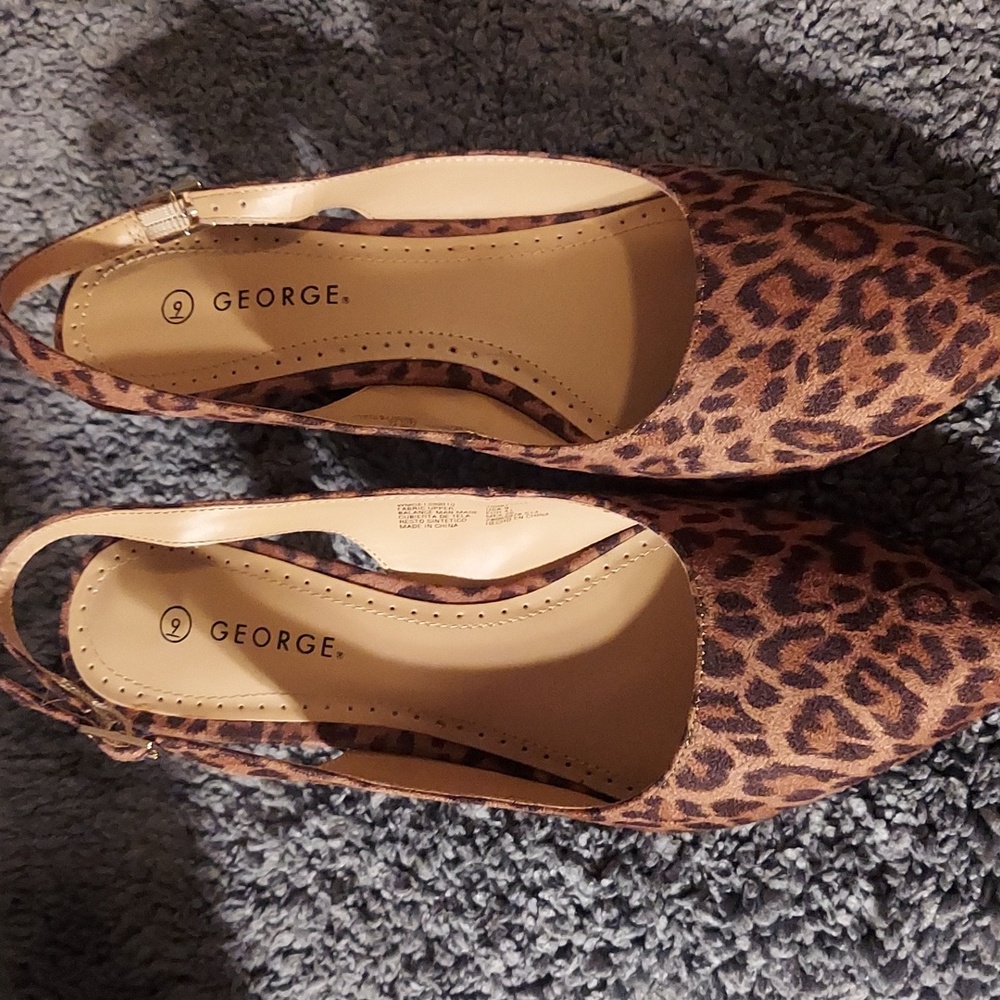 George Animal Print Slingbacks Sz 9